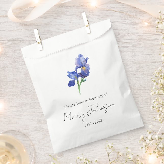 Bolsa De Papel Paquete de semillas de Iris simple Funeral  (Cortado)