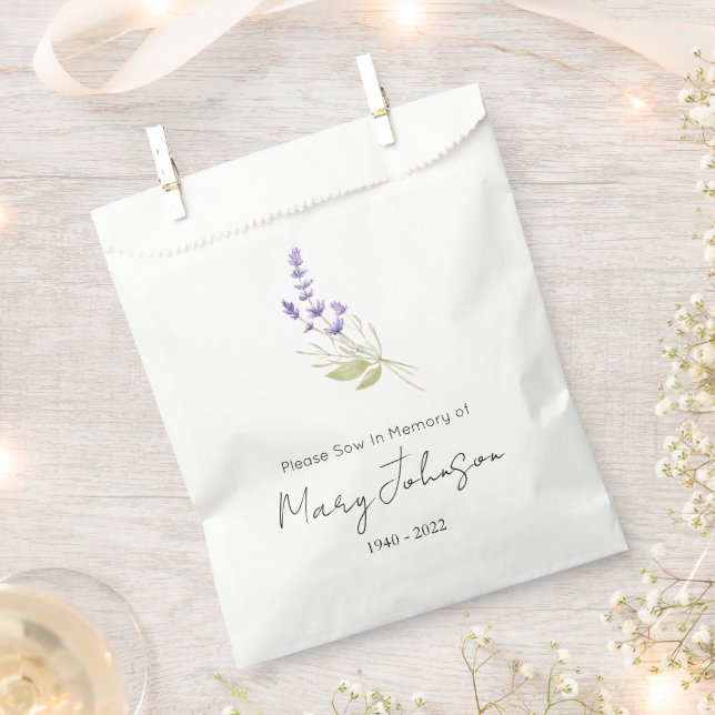 Bolsa De Papel Paquete de semillas de lavanda simple Funeral  (Cortado)