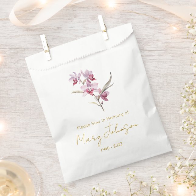 Bolsa De Papel Paquete de semillas de orquídea simple Funeral  (Cortado)