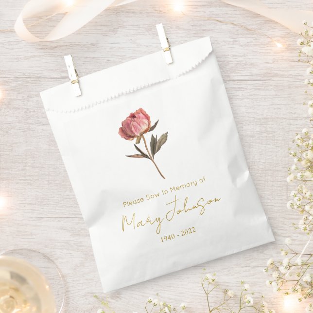 Bolsa De Papel Paquete de semillas de peonía simple Funeral  (Cortado)