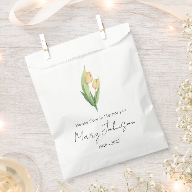 Bolsa De Papel Paquete de semillas de tulipán simple Funeral  (Cortado)