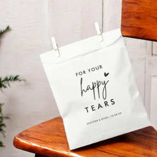 Bolsa De Papel Para tus lágrimas felices Boda Paquete de tejidos