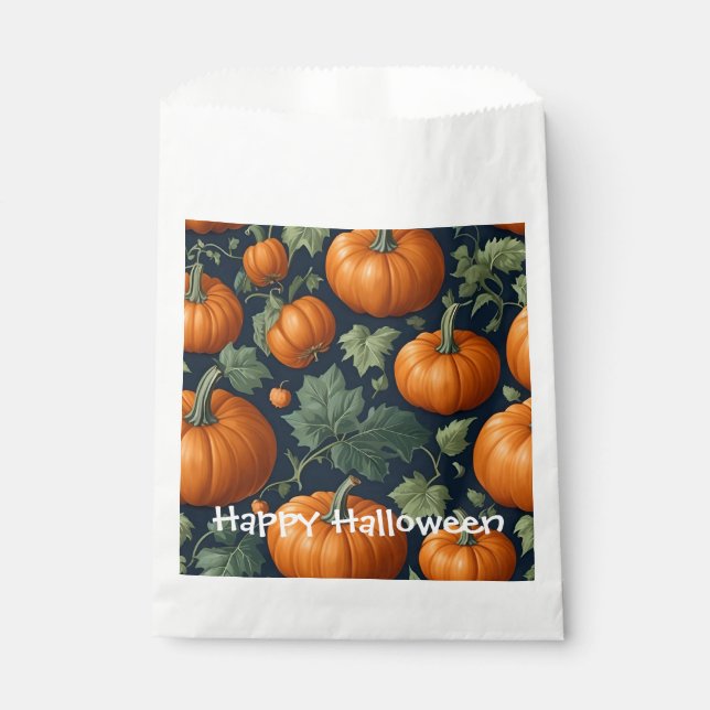 Bolsa De Papel Parche de calabaza Leafy (Anverso)