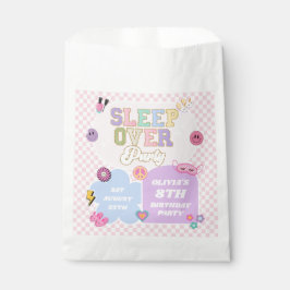 Bolsa De Papel Parche de cumpleaños de Sleepover Preppy Varsity