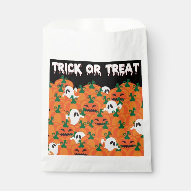 Bolsa De Papel Parche Halloween Ghosts Haunted Pumpkin (Anverso)