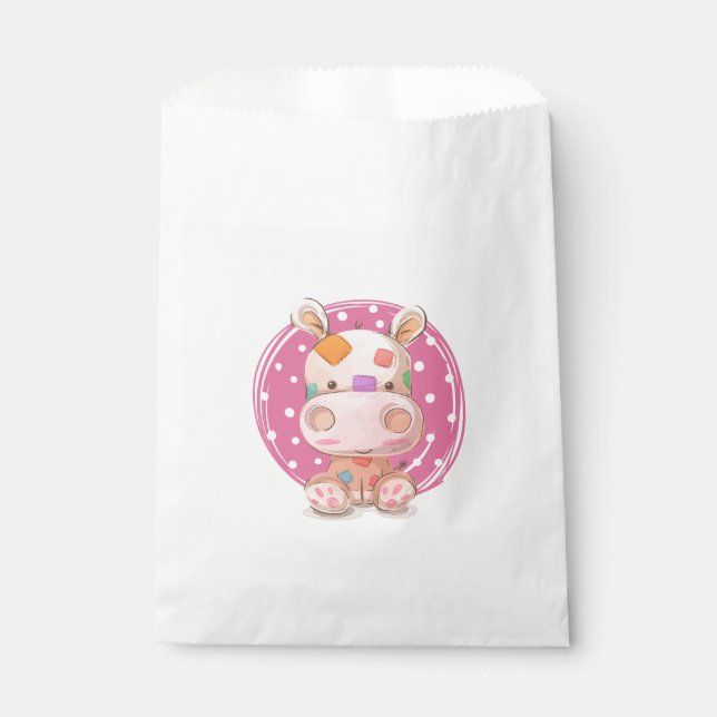 Bolsa De Papel Parche Hippo Pink (Anverso)