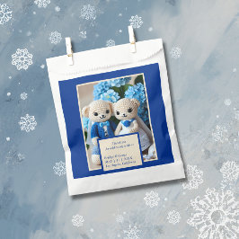 Bolsa De Papel pareja de bodas rústicos azules y blancos