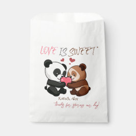 Bolsa De Papel Pareja de Osos Lindos