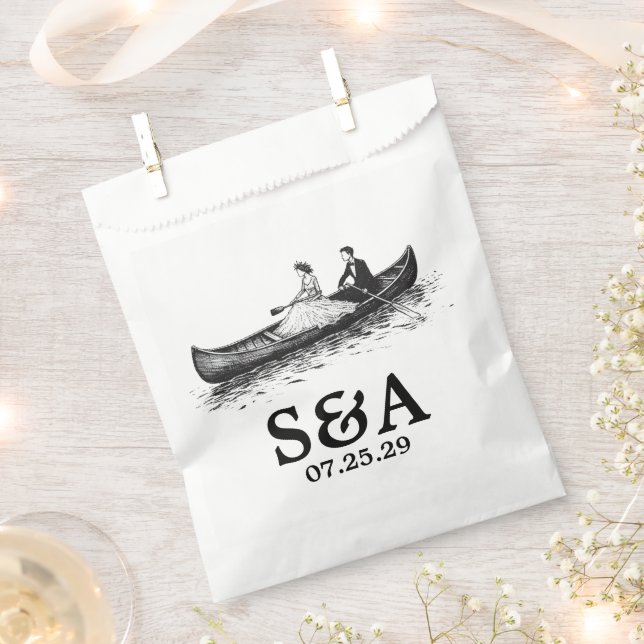 Bolsa De Papel Pareja en canoa (Cortado)