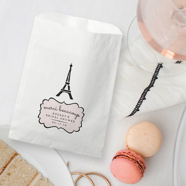 Bolsa De Papel Paris Romance Eiffel Tower Bridal Shower (Subido por el creador)