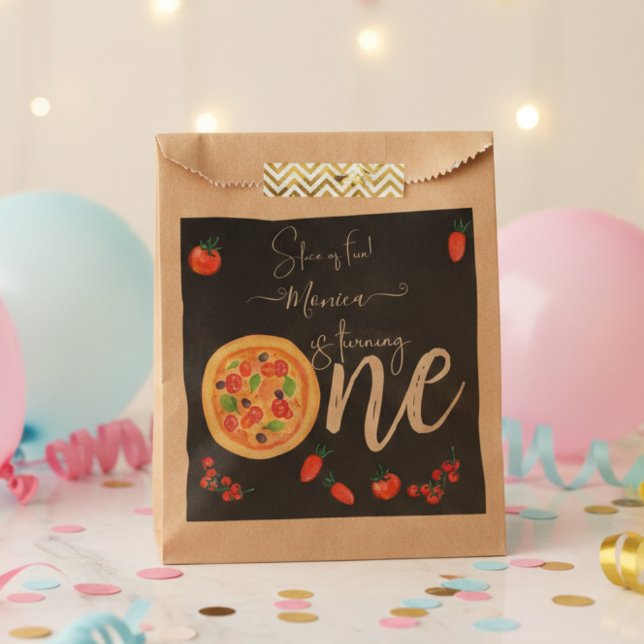 Bolsa De Papel Parte de diversión, primer cumpleaños de pizza (Subido por el creador)