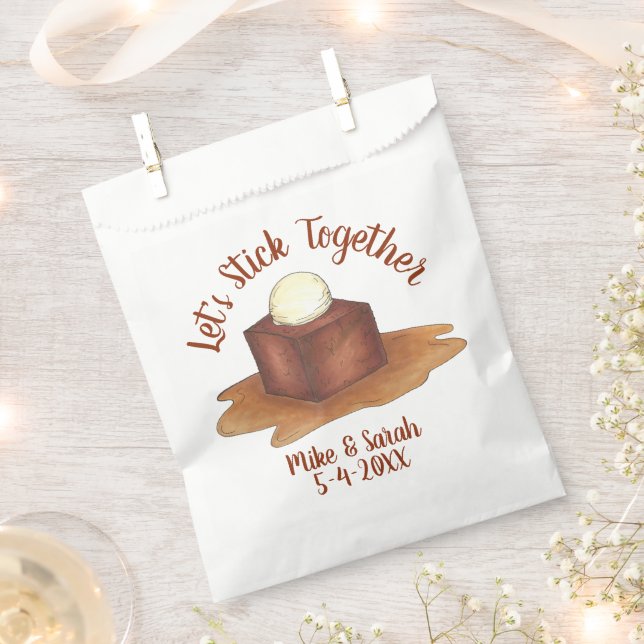 Bolsa De Papel Partido de Boda de Compromiso Pegajoso Toffee Pudd (Cortado)