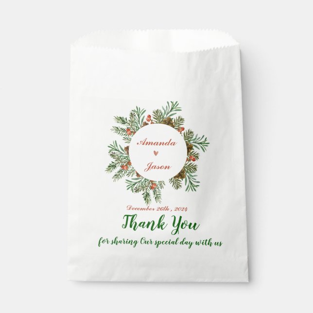 Bolsa De Papel Partido de Bodas de los Navidades de los Verdes de (Anverso)