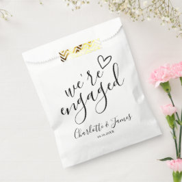 Bolsa De Papel Partido de Compromiso Comprometido Negro y Blanco