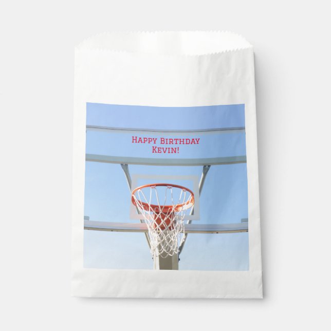 Bolsa De Papel Partido de Cumpleaños Blue Sky hoop Deportes de Ba (Anverso)