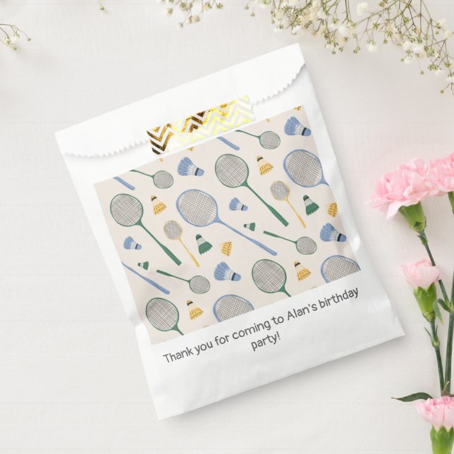 Bolsa De Papel Partido de cumpleaños de Badminton (Sellado)