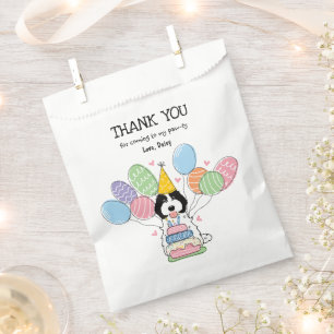 Bolsa De Papel Partido de Cumpleaños de Cockapoo Blanco Negro Cav