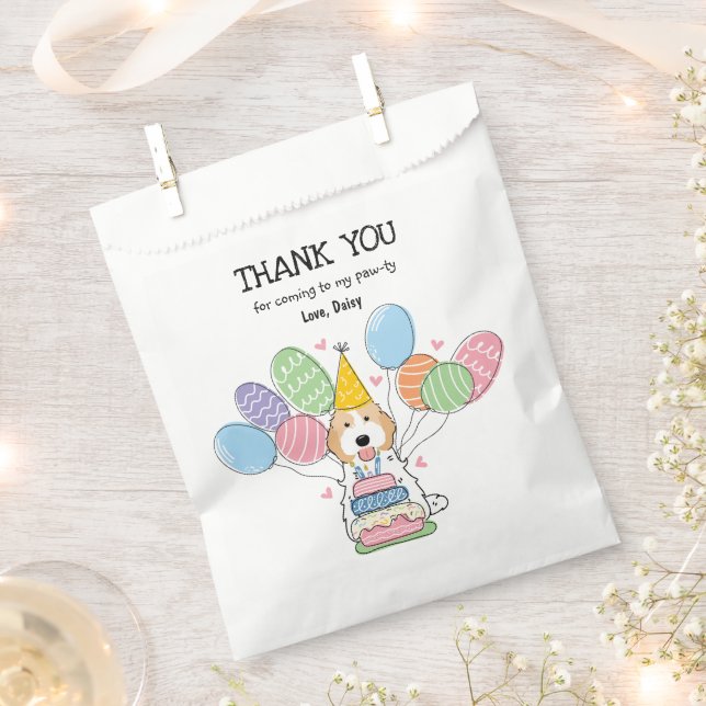 Bolsa De Papel Partido de Cumpleaños del Apricot Cockapoo Cavapoo (Cortado)