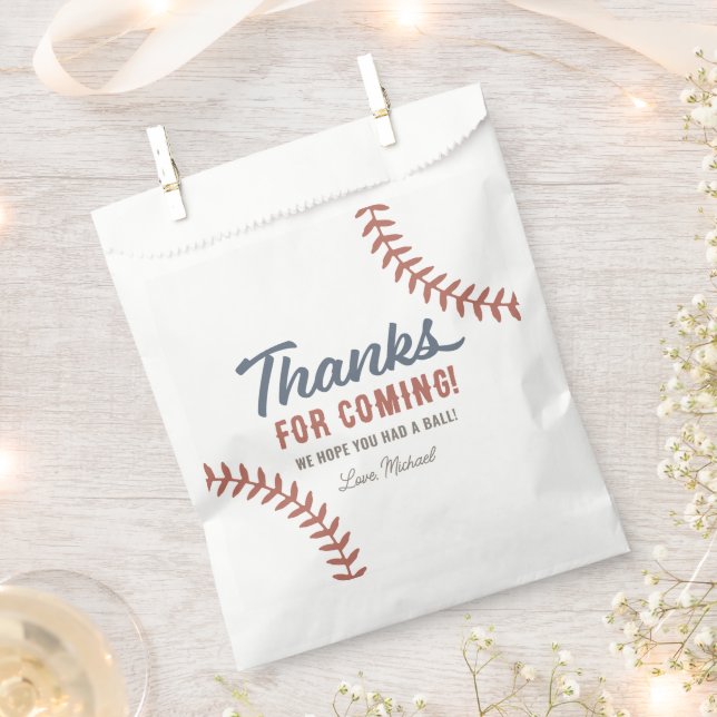 Bolsa De Papel Partido de Cumpleaños del Béisbol (Cortado)