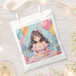 Bolsa De Papel Partido de Cumpleaños del Chica Cute Anime