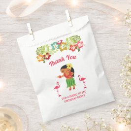 Bolsa De Papel Partido de Cumpleaños del Chica Hula de Hawái Cute