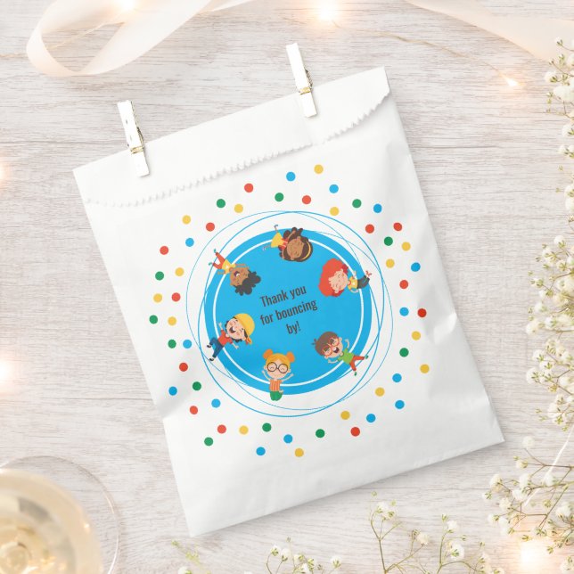 Bolsa De Papel Partido de cumpleaños del parque de Trampoline de  (Cortado)