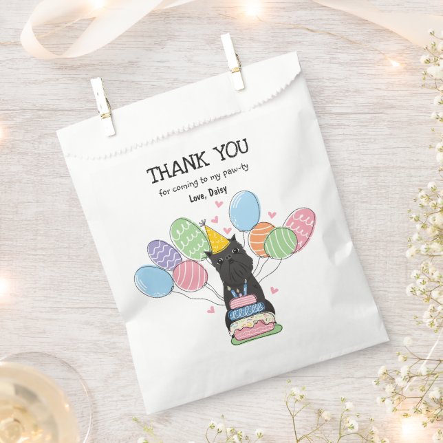 Bolsa De Papel Partido de cumpleaños Griffon de Bruselas Negra (Cortado)