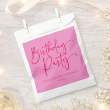 Partido de cumpleaños Minimalista moderno y rosado