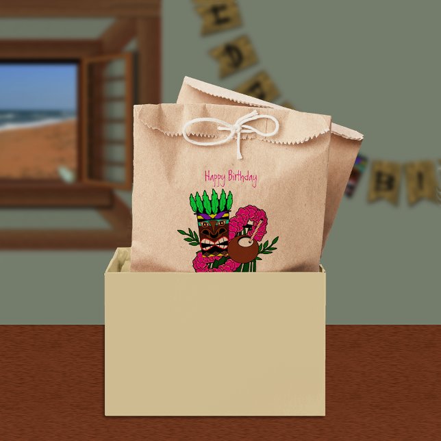 Bolsa De Papel Partido de Cumpleaños personalizado Luau (Subido por el creador)