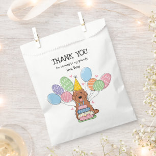 Bolsa De Papel Partido de Cumpleaños Red Cockapoo Cavapoo