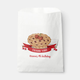 Bolsa De Papel Partido de Cumpleaños Red Gingham Cherry Cutie