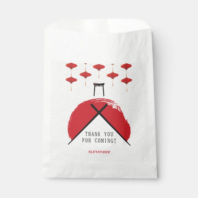 Bolsa De Papel Partido de cumpleaños temático de Hibachi Chef pri (Anverso)