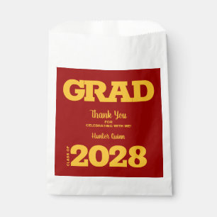 Bolsa De Papel Partido de Graduación Cardinal y Oro