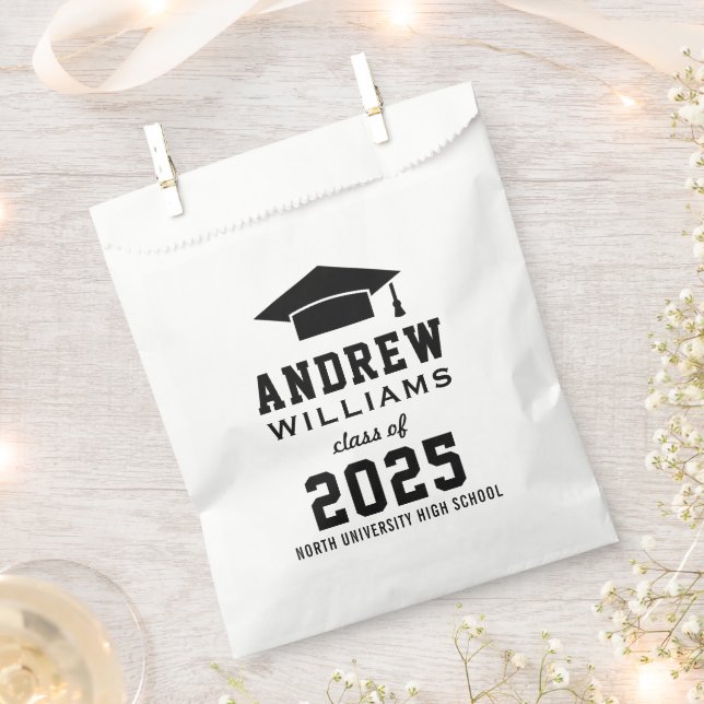 Bolsa De Papel Partido de Graduación de Personalizados blancos y  (Cortado)