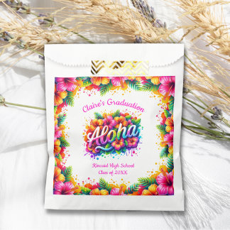 Bolsa De Papel Partido de Graduación Tropical Aloha Luau