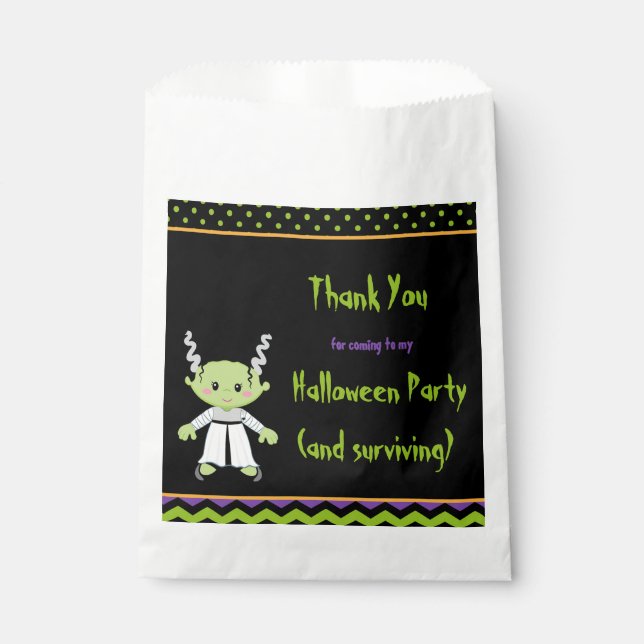 Bolsa De Papel Partido de Halloween de la Mummy, Chica de Cuidado (Anverso)