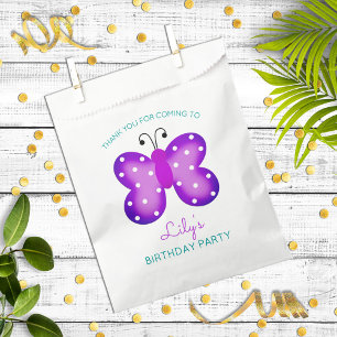 Bolsa De Papel Partido de la Mariposa Púrpura Favor Gracias