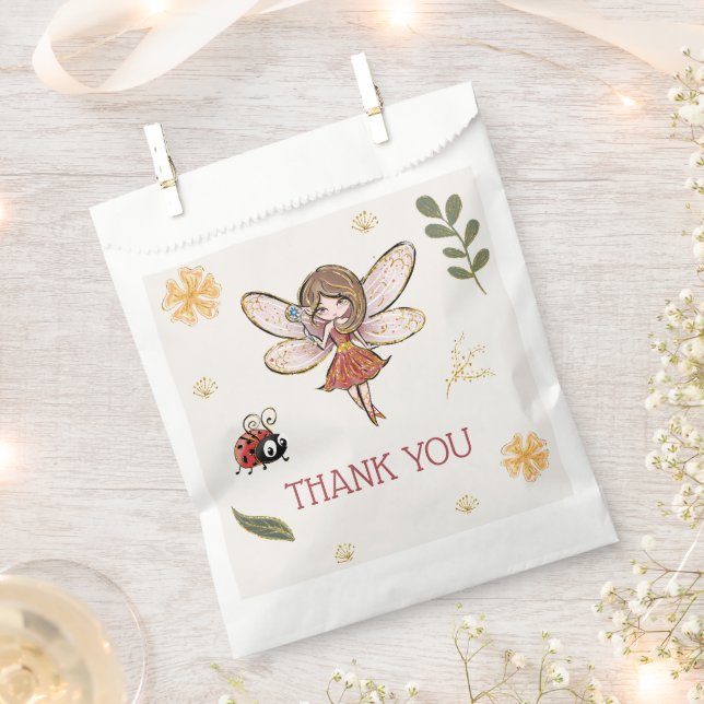 Bolsa De Papel Partido del Cumpleaños del Hada Magnífico (Cortado)