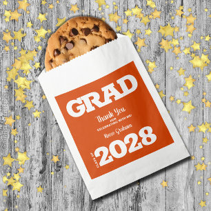 Bolsa De Papel Partido naranja y Graduación Blanca favorece la bo