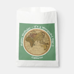 Bolsa De Papel Partido Temático del Mapa del Hemisferio Oriental