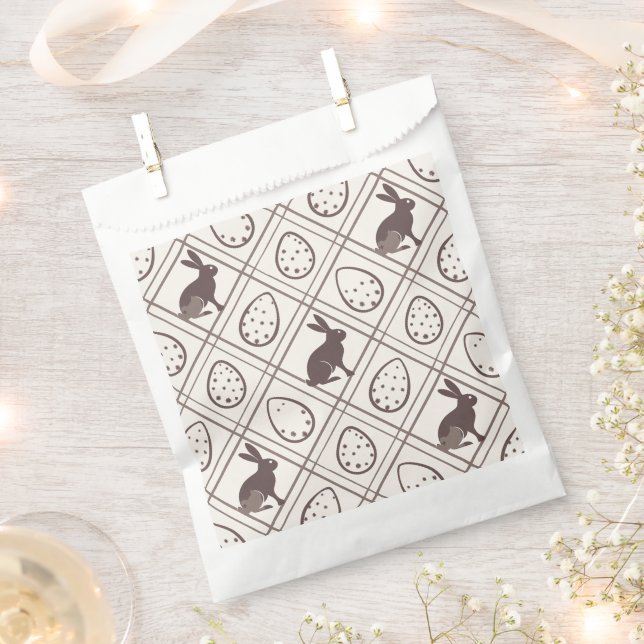 Bolsa De Papel Pascua de cuadros marrones   (Cortado)