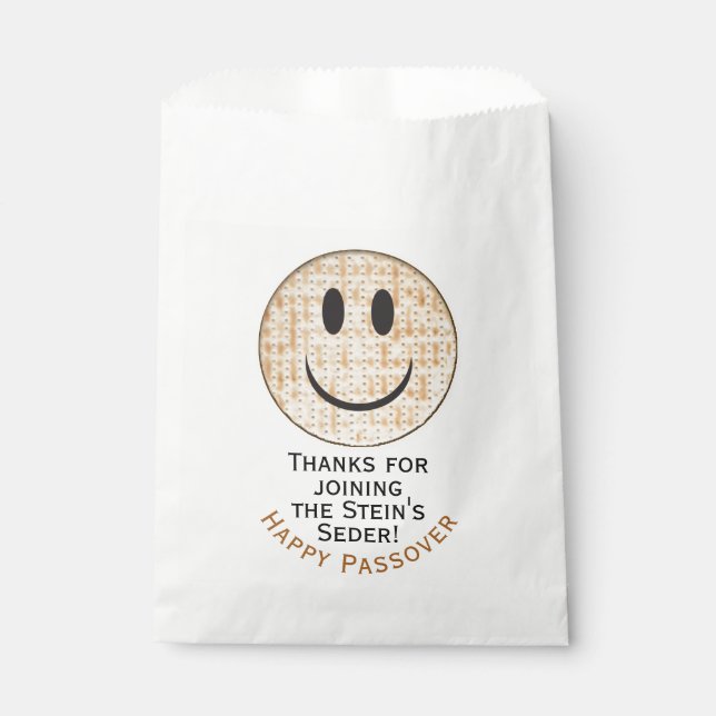Bolsa De Papel Pascua Feliz Matzah Goodie Favor Bag (Anverso)