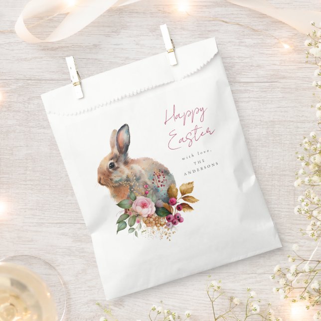 Bolsa De Papel Pascua floral acuarela (Cortado)