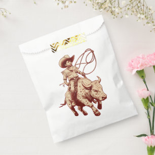 Bolsa De Papel Paseo Occidental Antiguo Cabalgata Orgulloso Joven