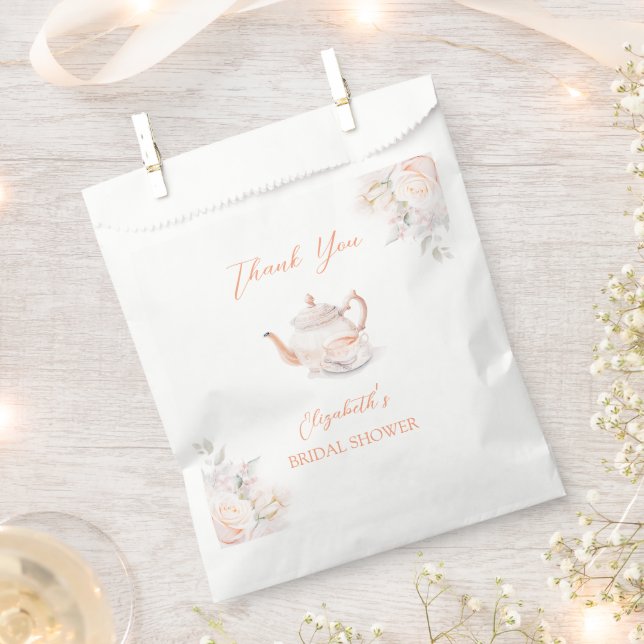 Bolsa De Papel Pastel Blooms Bridal Tea Fiesta (Cortado)