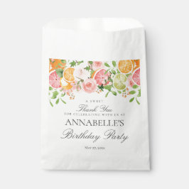 Bolsa De Papel Pastel Citrus Floral Pequeña Cutie Dessert Cumplea