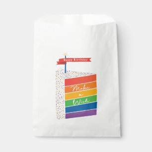 Bolsa De Papel Pastel de arcoiris Feliz cumpleaños hacer un deseo