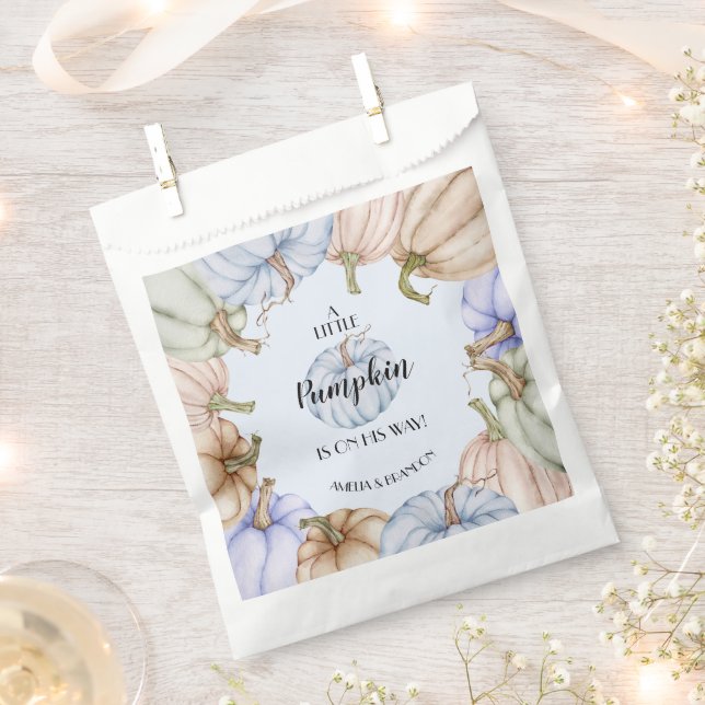 Bolsa De Papel Pastel de calabazas Blue Boy Baby Shower (Cortado)