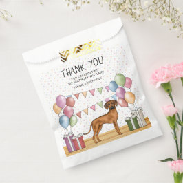 Bolsa De Papel Pastel de Cumpleaños Agradecimiento Perro Ridgebac