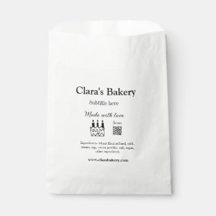 Bolsa De Papel pastel de panadería agregar ingredientes hechos co